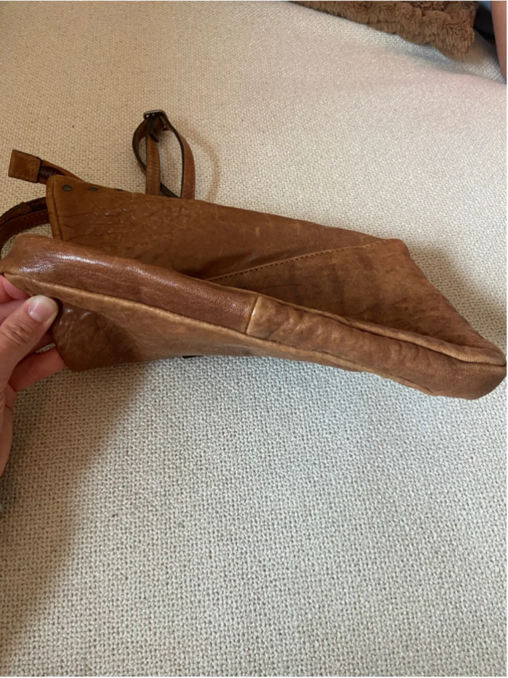 Johnny Was Bria Italian Leather Purse Studded Crossbody Bag Brown Italy